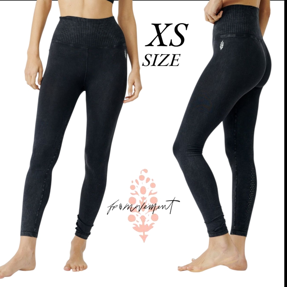 Free People FP Movement High-Rise 7/8 Length Good Karma Leggings In Black - XS